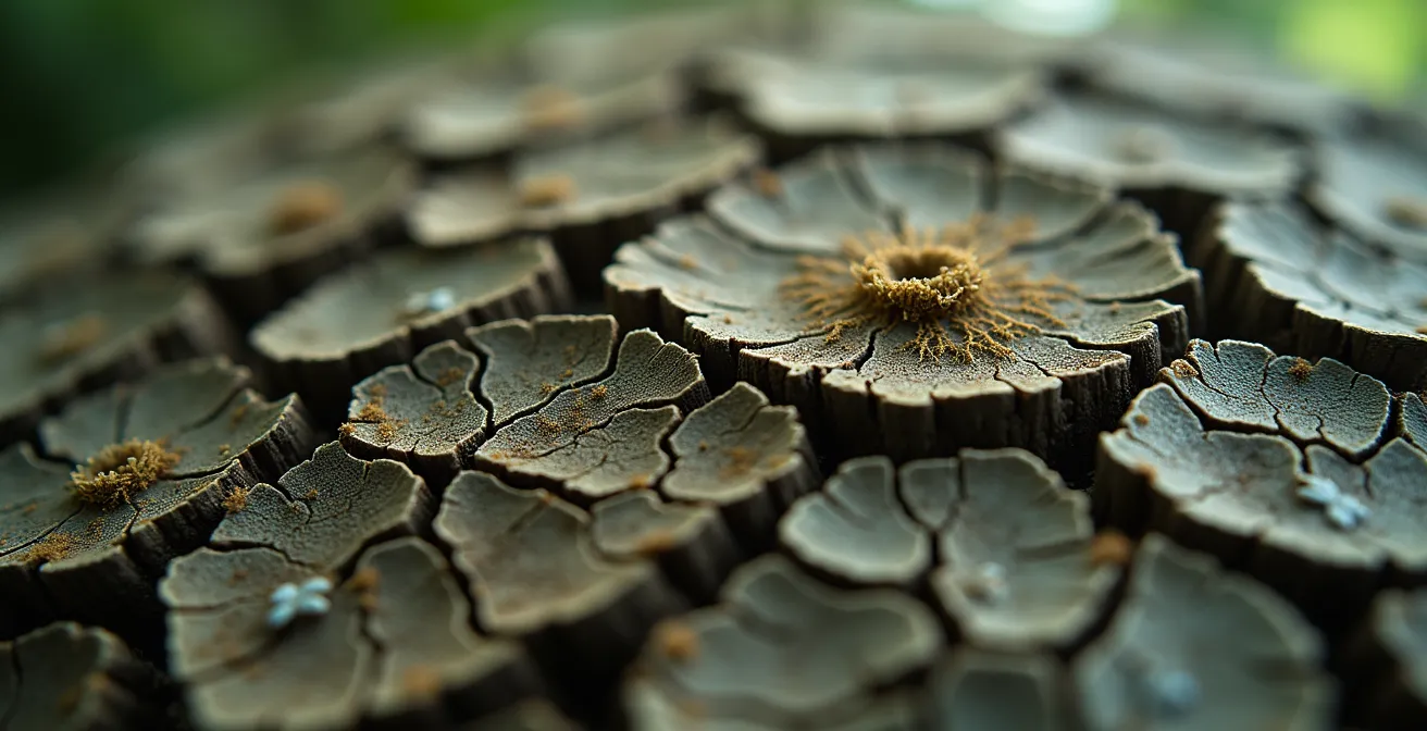 Macro view of natural textures representing neural regeneration
