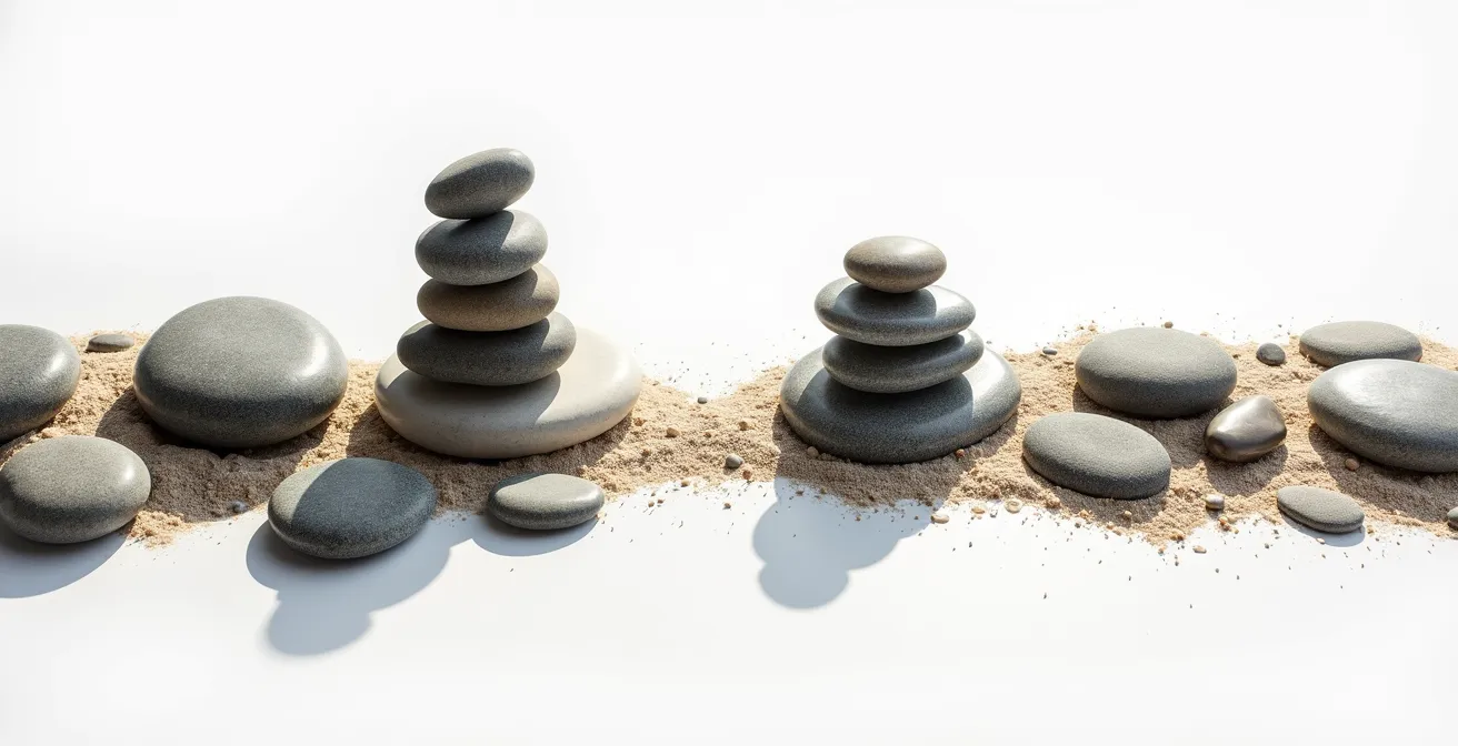 Abstract visualization of heart rate patterns showing stress versus recovery states