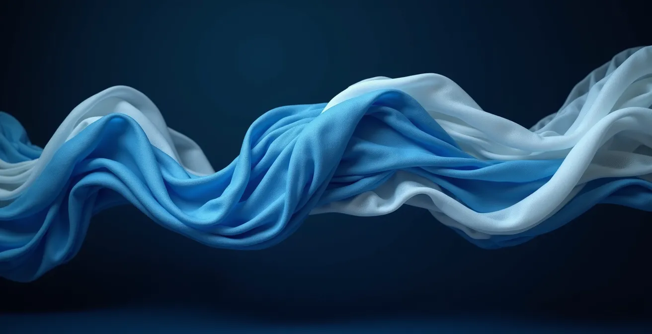 Abstract visualization of breathing rhythm and air flow patterns