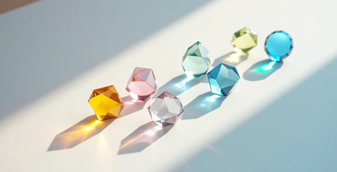 Abstract representation of pricing tiers and customer segments through geometric shapes and gradients