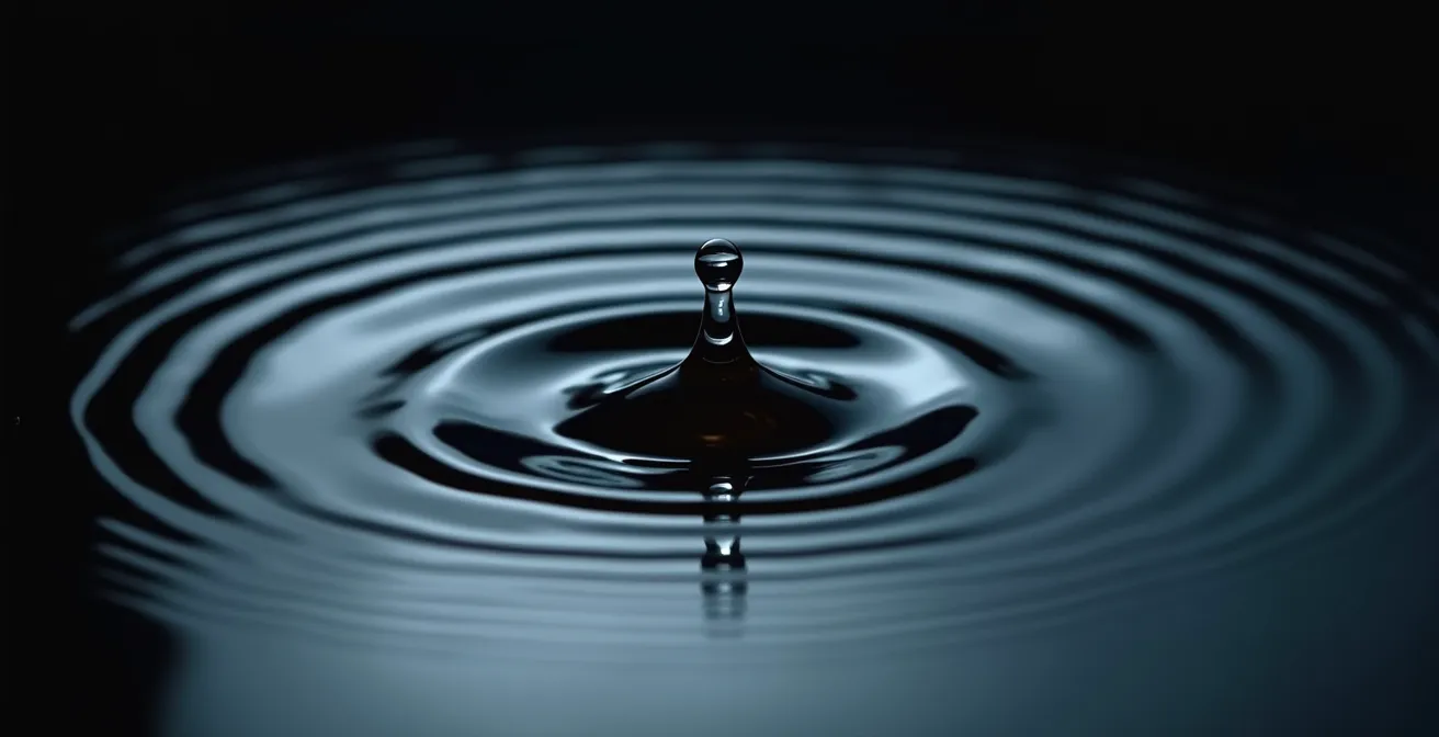 Concentric ripples expanding from a central point representing gradual market expansion