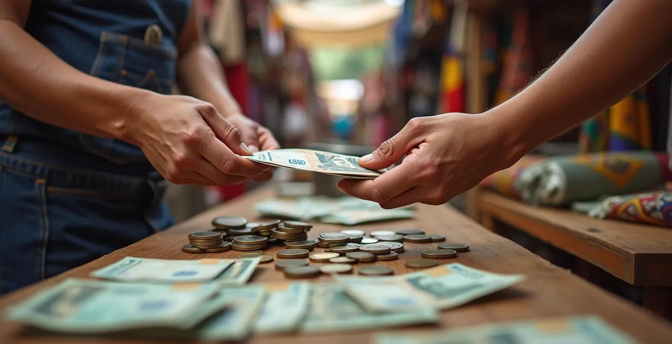 Visual representation of tourist spending flow in local vs international businesses