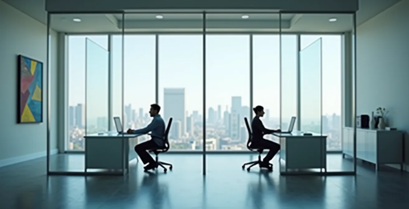 Abstract visualization of trust gaps between co-founders represented by transparent overlapping circles